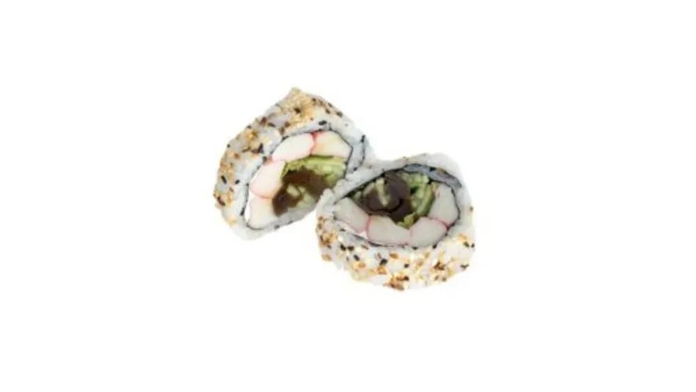 Uramaki z paluszkami krabowymi i ogórkiem