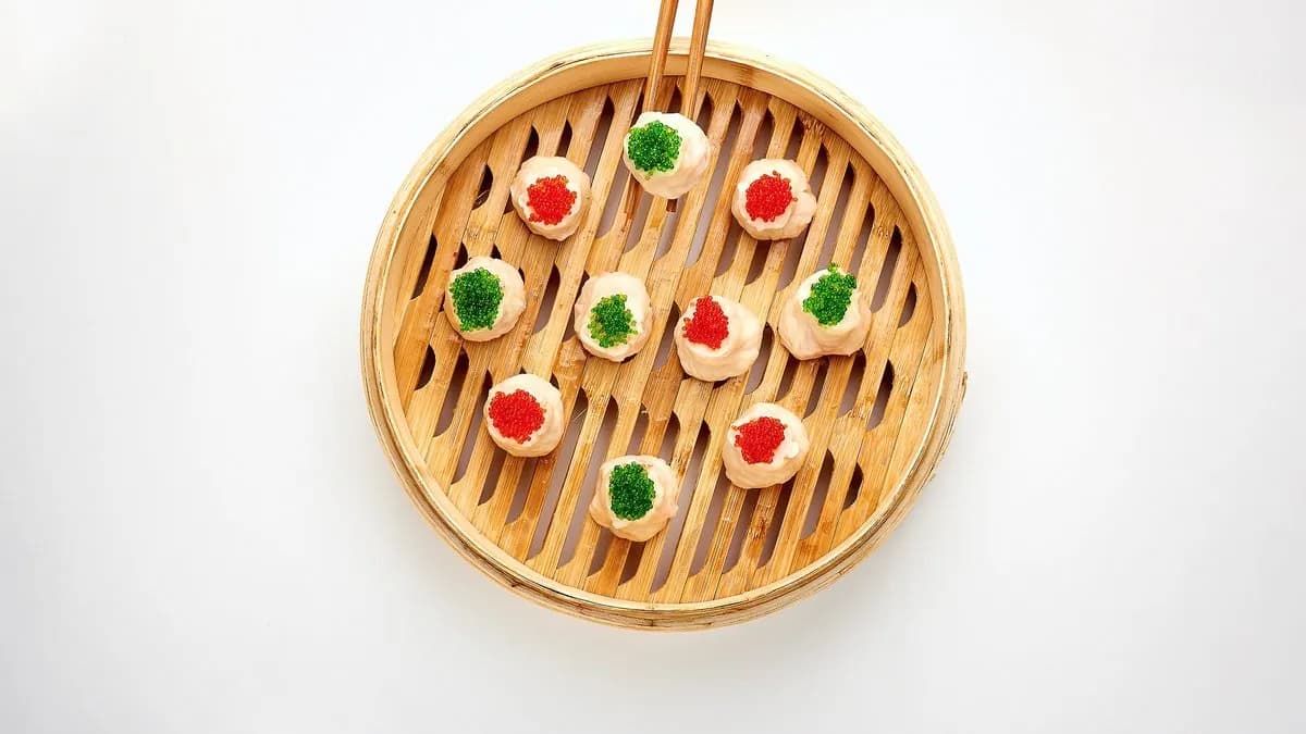 Sakiewki Shumai z farszem krewetkowym