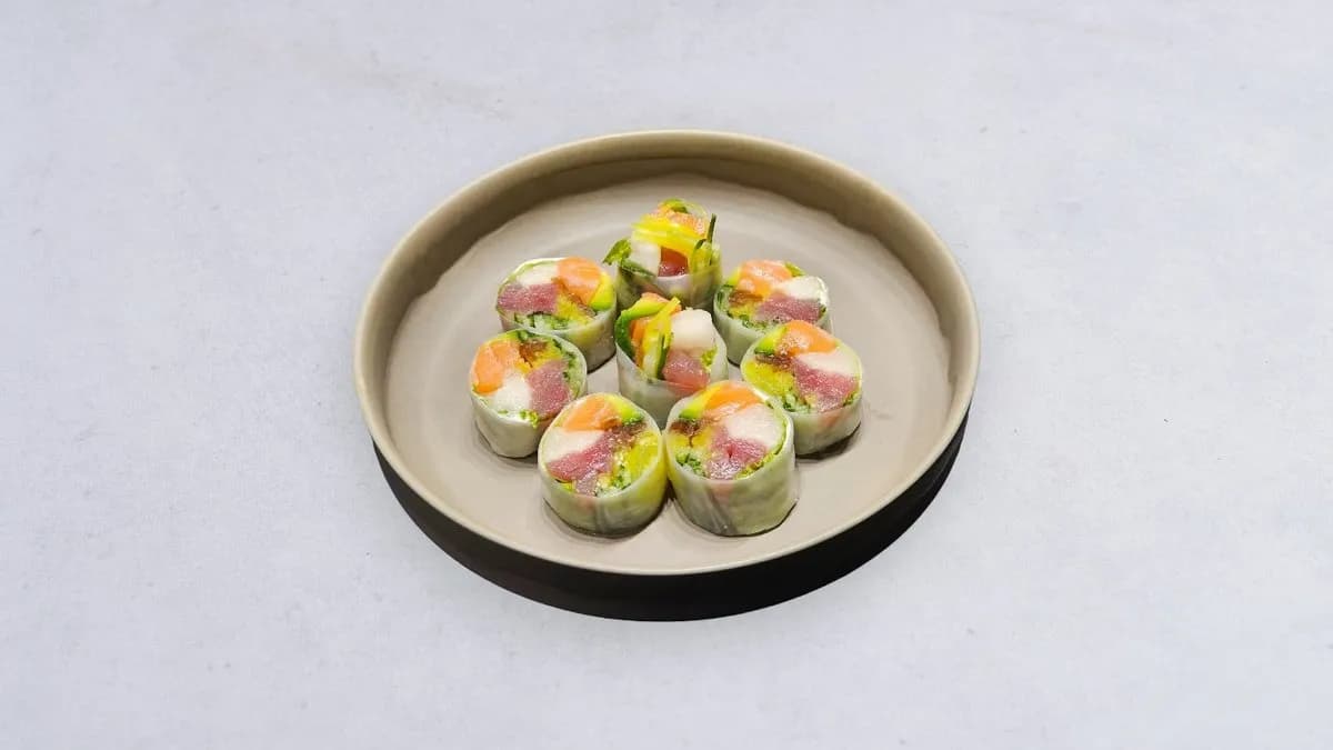 Sashimi roll z trzema rybami