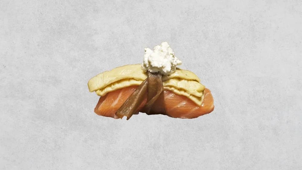 Nigiri - łosoś, omlet, tykwa, serek