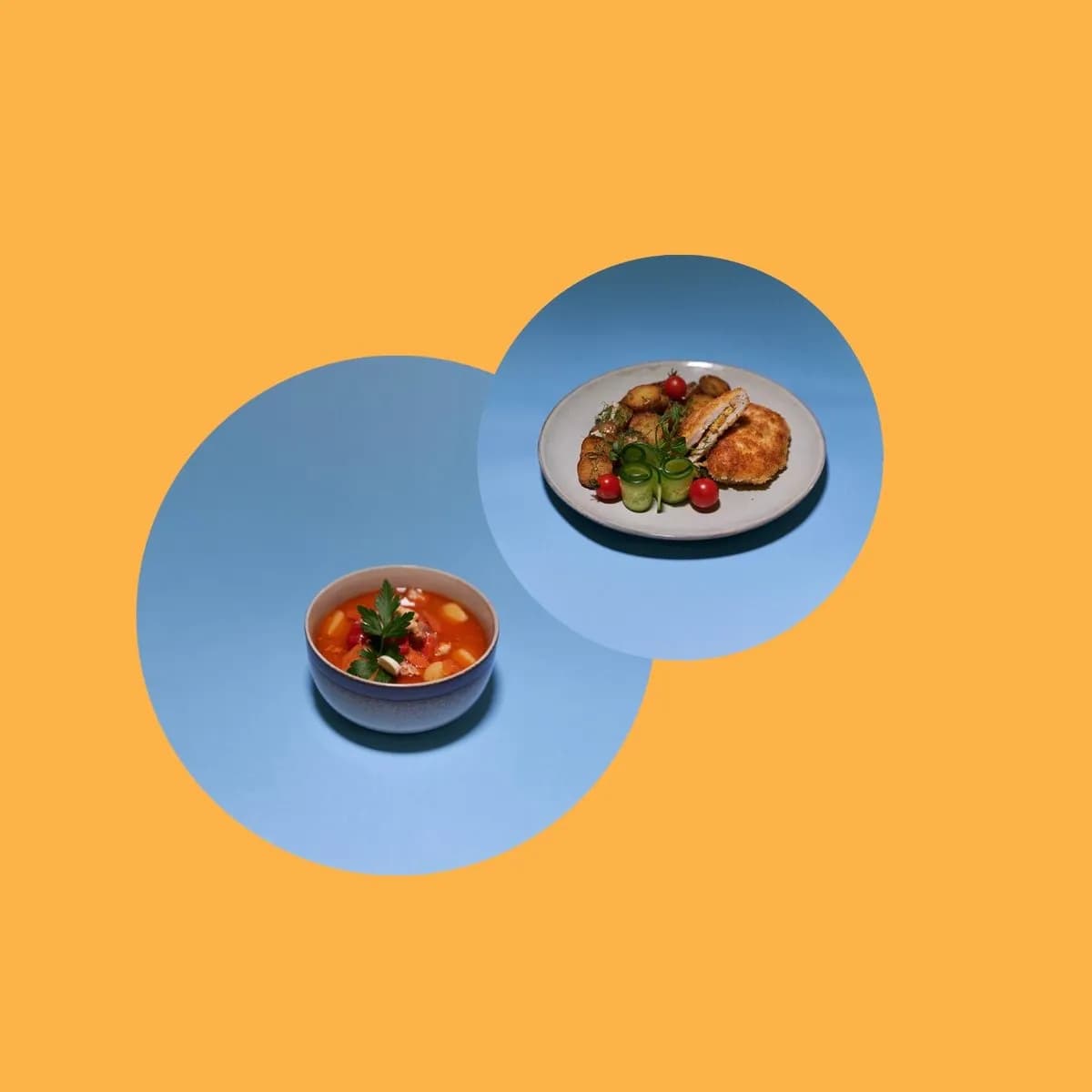 Zupa do wyboru + Kotlet de volaille z dodatkiem do wyboru