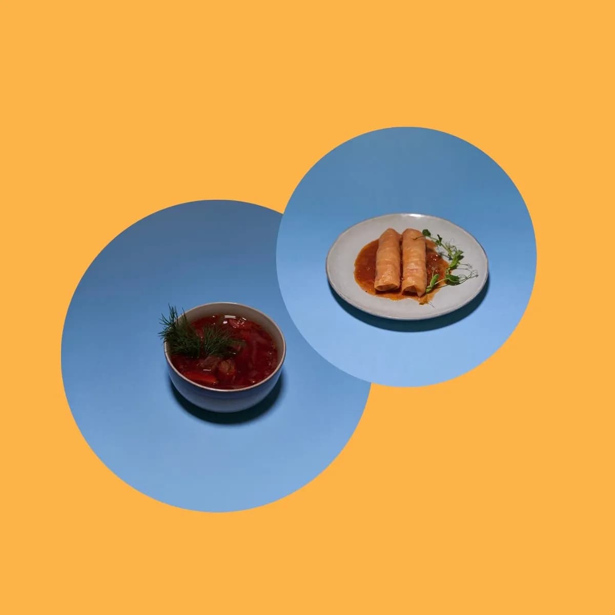 Zupa do wyboru + Gołąbki w sosie pomidorowym (2 szt.)