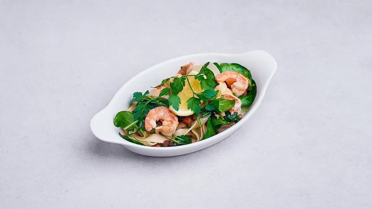 Tagliatelle z krewetkami