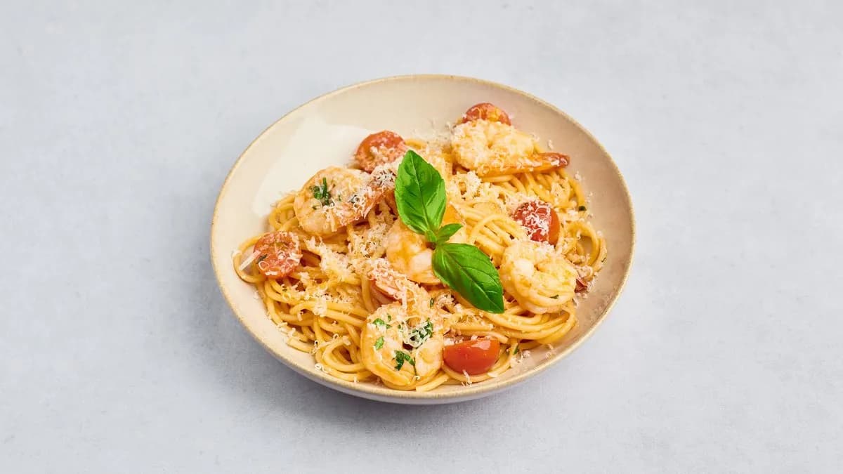 Makaron z krewetkami