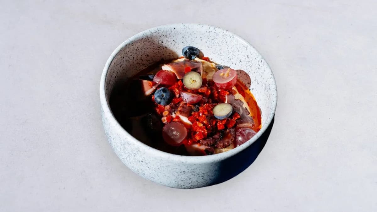 Ośmiornica z hummusem