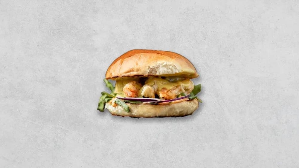 Burger z krewetkami