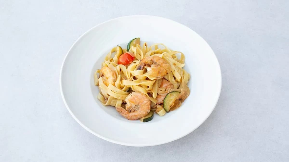 Tagliatelle z krewetkami