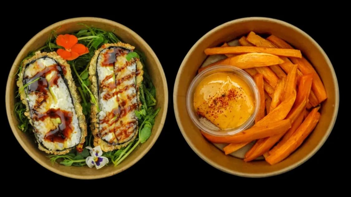 SUSHI BURGER Krewetka Tempura + Frytki Z Batata