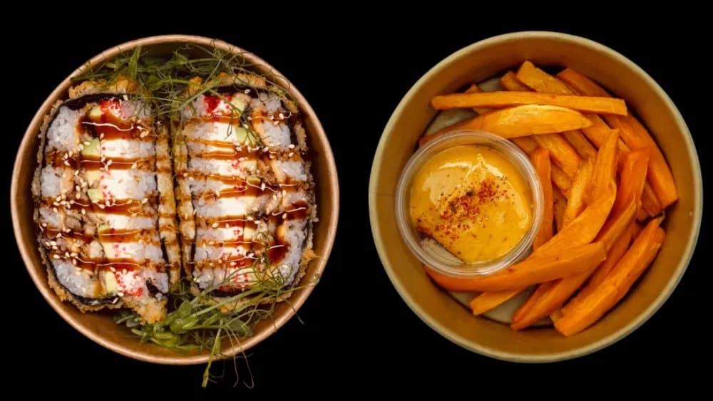 SUSHI BURGER Węgorz + Frytki Z Batata