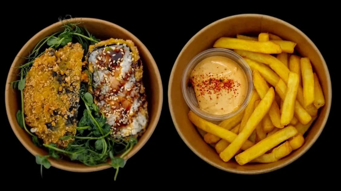 SUSHI BURGER Tuńczyk Tempura + Frytki