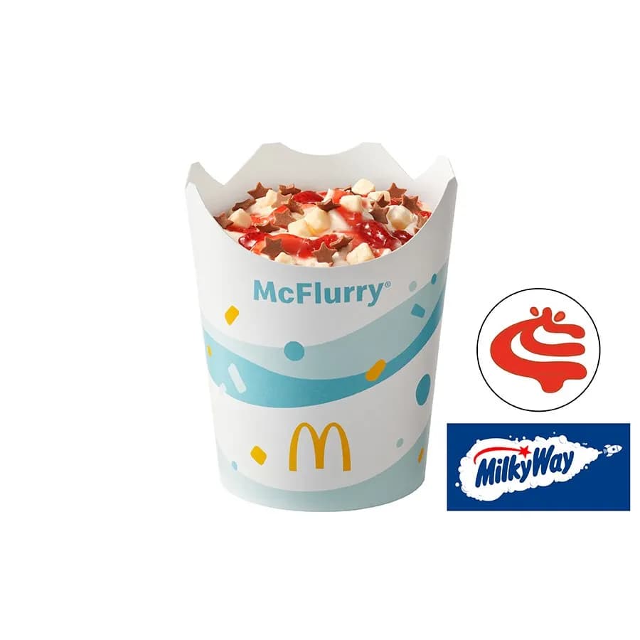 McFlurry® o smaku waniliowym MilkyWay® z polewą truskawkową