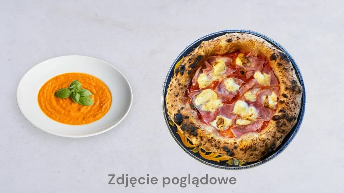 Zupa krem + Pizza Allungata MARI
