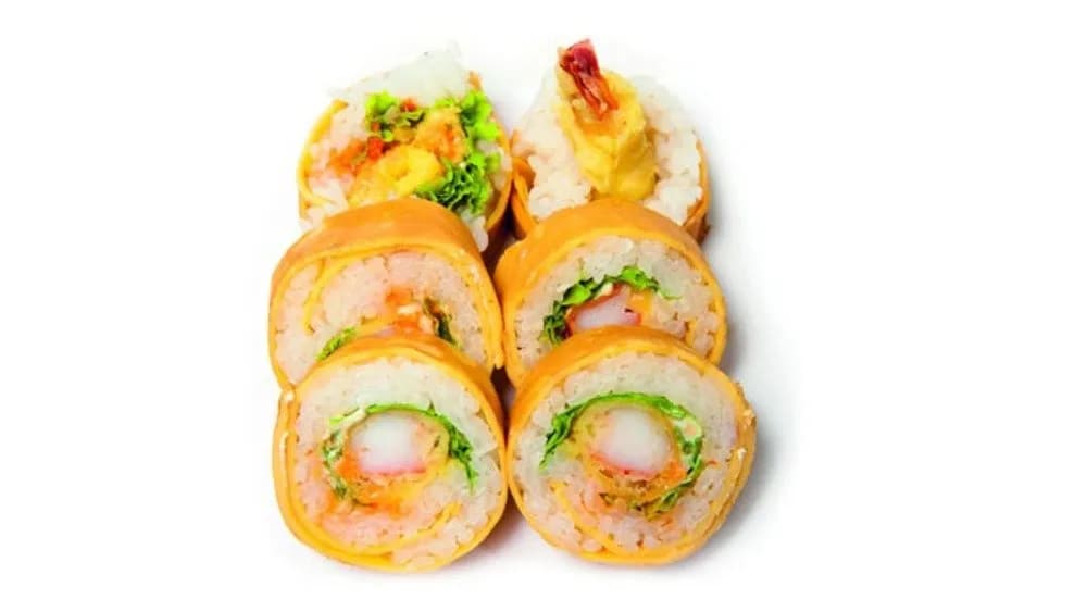Tamago futomaki z krewetką w tempurze