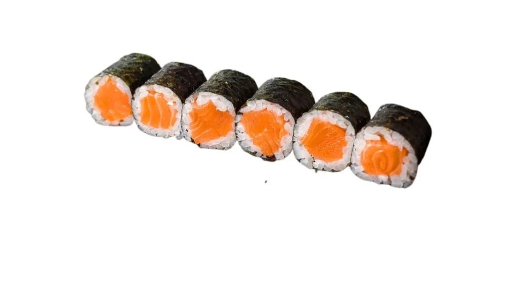 Hosomaki z łososiem i porem