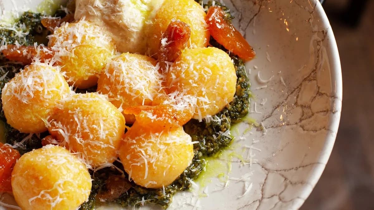 Kluski śląskie z pieczoną marchewką i dynią