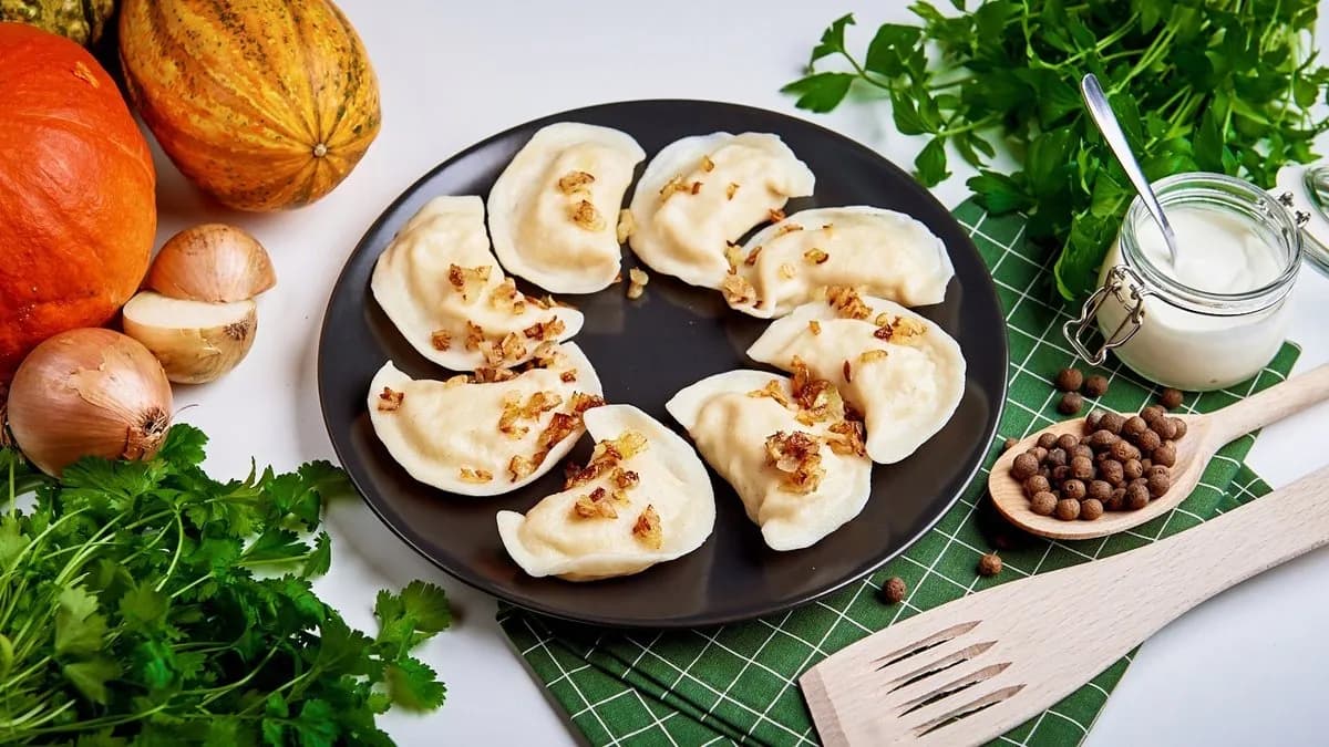 Pierogi z kaszą i twarogiem