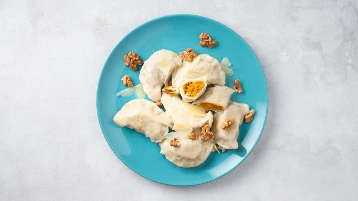Pierogi z dynią i serem feta