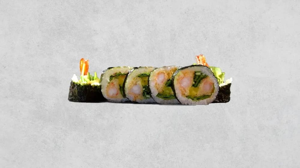 Futomaki z krewetkami w tempurze