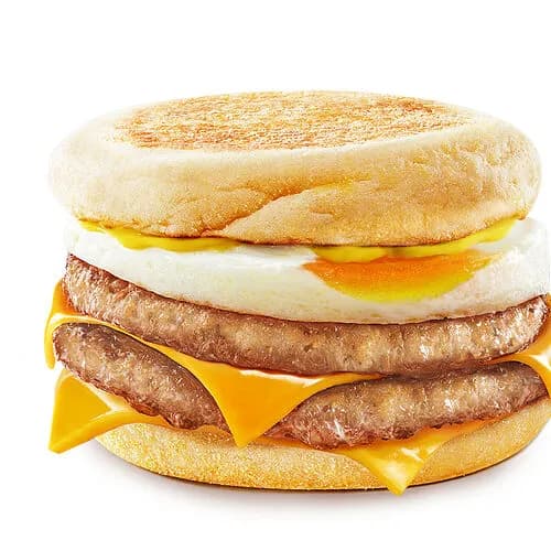 Двойной Маффин с яйцом и свининой и пикантной горчицей