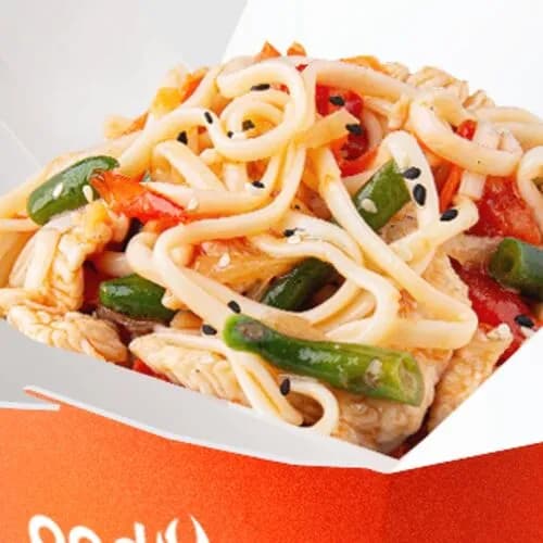 Party wok курица в соусе терияки с лапшой удон