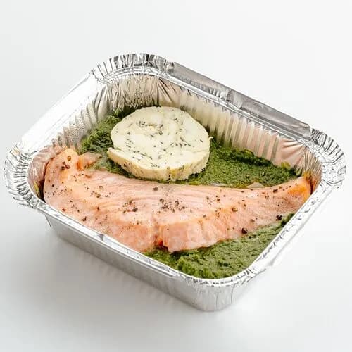 Лосось на картофельной подушке