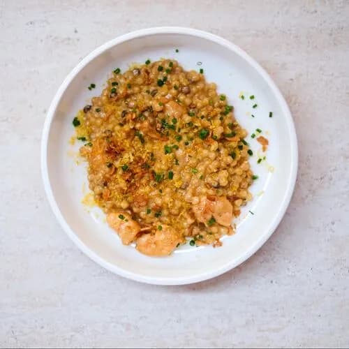 Птитим с тигровыми креветками