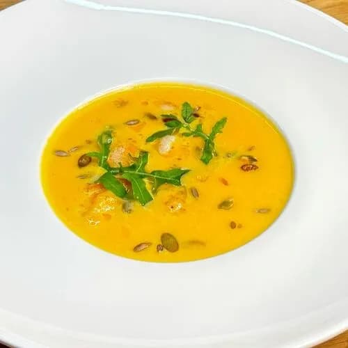 Крем-суп из тыквы с креветками