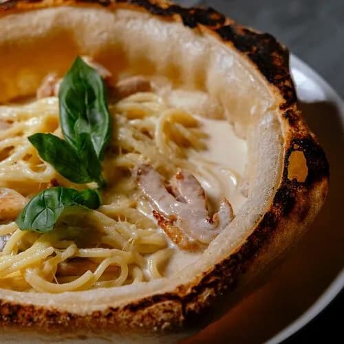 Паста с цыплёнком и грибами