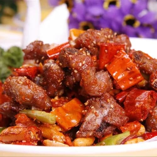 Жареные свиные ребрышки в остром соусе