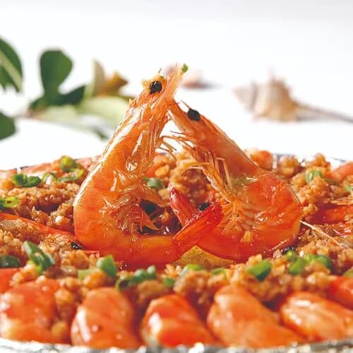 Жареные креветки с чесноком