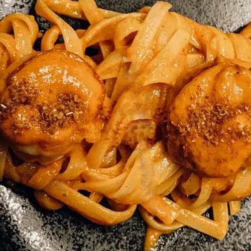 Феттуччине с креветками