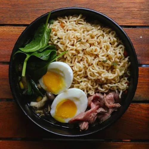 Доширак из говядины с жаренными вешенками