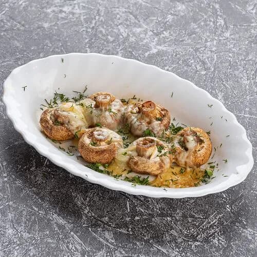 Шампиньоны с сыром на мангале