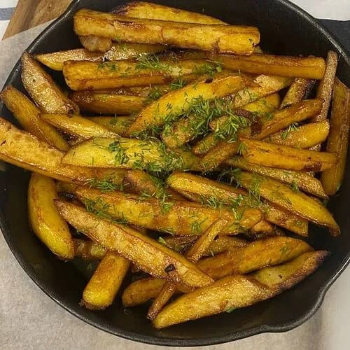 Жареная картошка со шкварками