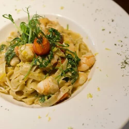 Тальятелле с креветками от шефа