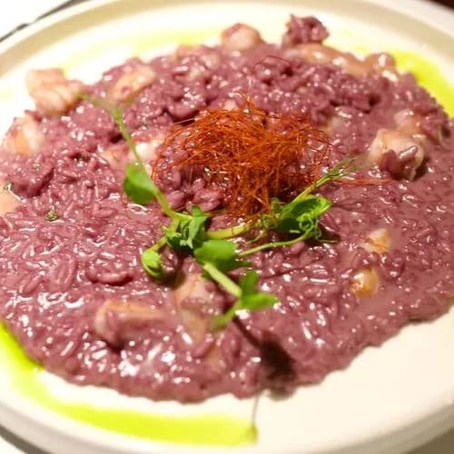 Ризотто с вином и креветками