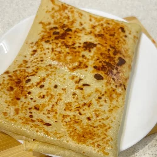 Блин с ветчиной, сыром, грибами и маринованным огурцом