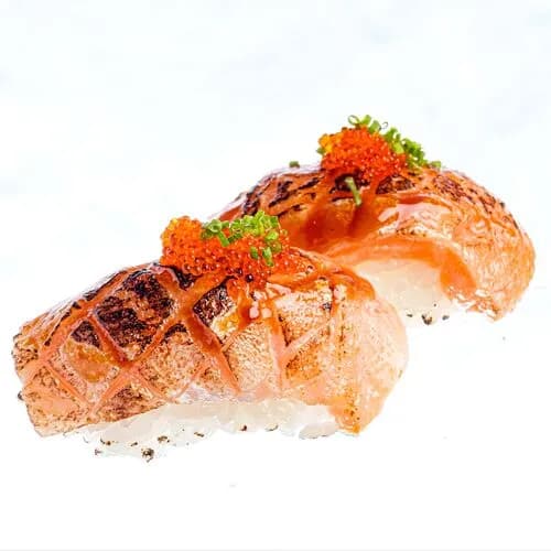 Нигири лосось торо с соусом терияки