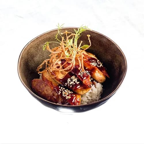 Рис с угрем, фуагра и трюфельным терияки