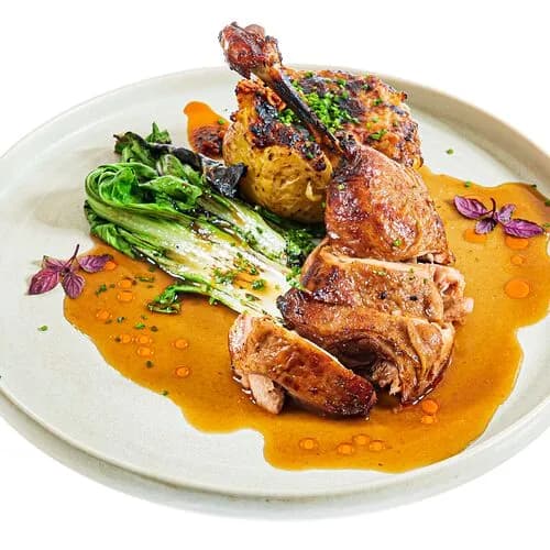 Утиная ножка с мисо картофелем