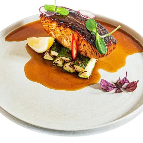 Лосось терияки с цукини