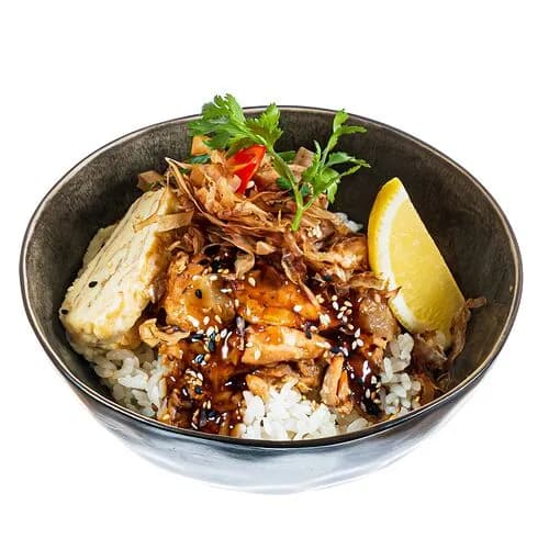 Лосось терияки с рисом и томаго