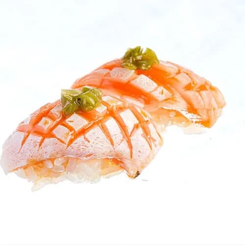 Нигири лосось торо и васаби кизаме