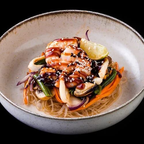 Соба с морепродуктами