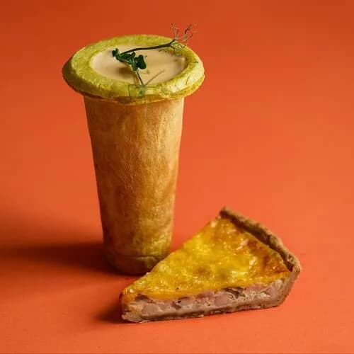 Крем-суп сырный и киш с грибами и курочкой