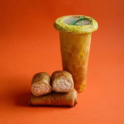 Крем-суп грибной и блинчики с капустой и грибами