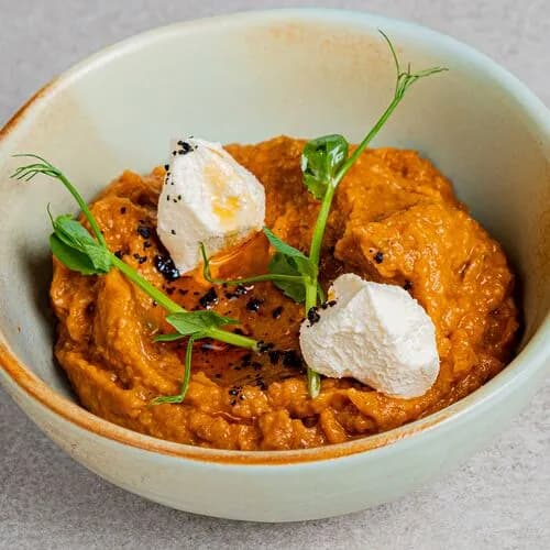 Икра из печёных овощей с сыром крем-чиз и зеленью