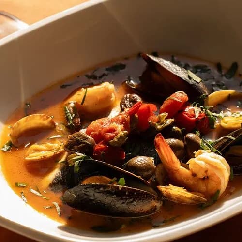 Филе дорадо с морепродуктами