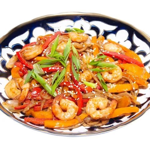 Лапша удон с креветками