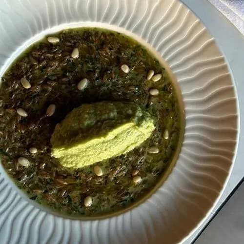 Полба с веганским песто